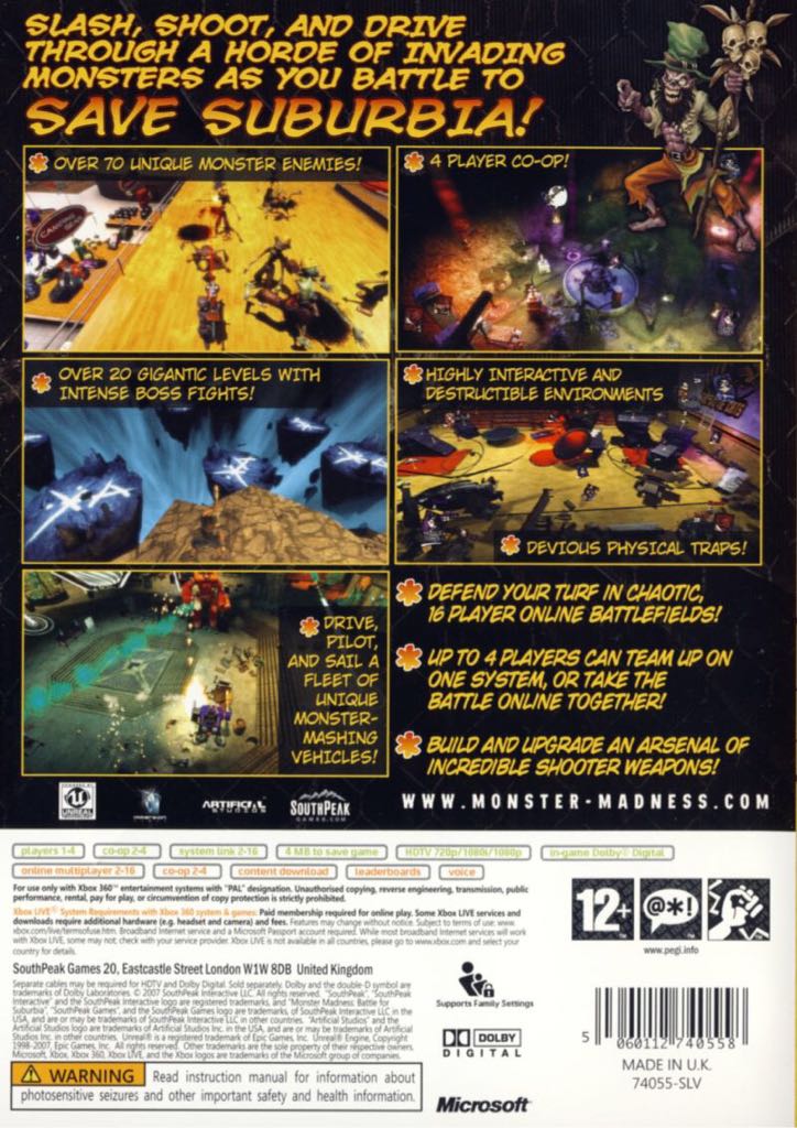 Monster Madness: Battle for Suburbia - Microsoft Xbox 360 video game collectible [Barcode 5060112740565] - Main Image 2