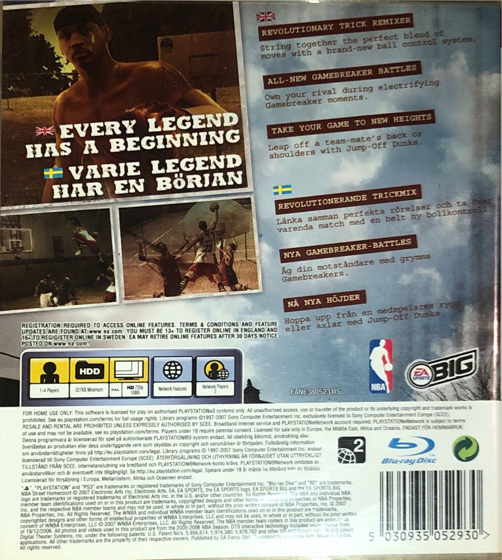 NBA Street Homecourt - Sony PlayStation 3 (PS3) (4) video game collectible [Barcode 5030935052930] - Main Image 2