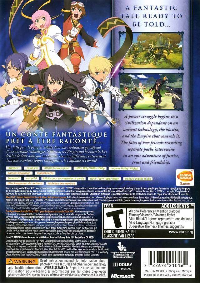 Tales Of Vesperia - Microsoft Xbox 360 (Namco Bandai - 1) video game collectible [Barcode 0400100165966] - Main Image 2