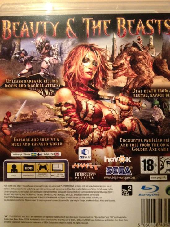 Golden Axe: Beast Rider - Sony PlayStation 3 (PS3) (Sega - 1) video game collectible [Barcode 5060138436275] - Main Image 2