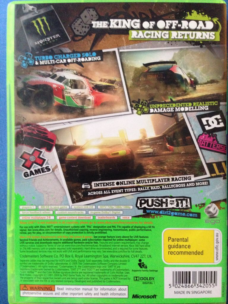 Dirt 2 - Microsoft Xbox 360 (Codemasters - 1) video game collectible [Barcode 5024866342055] - Main Image 2