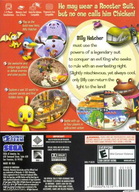 Billy Hatcher and the Giant Egg - Nintendo GameCube (Sega - 4) video game collectible [Barcode 010086610147] - Main Image 2