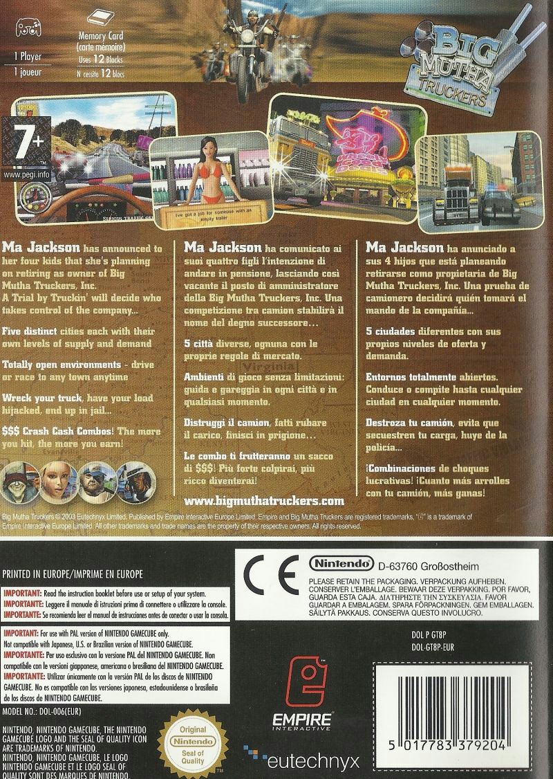 Big Mutha Truckers - Nintendo GameCube (Empire Interactive - 1) video game collectible [Barcode 5017783379228] - Main Image 2