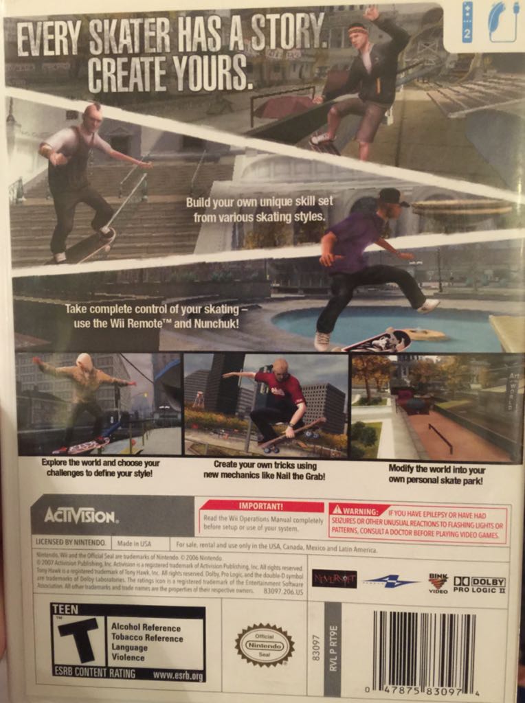 Tony Hawk’s Proving Ground - Nintendo Wii (Activision, Inc. - 2) video game collectible [Barcode 047875830974] - Main Image 2