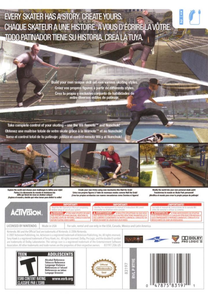 Tony Hawk’s Proving Ground - Nintendo Wii (Activision Publishing - 1-2) video game collectible [Barcode 5030917049019] - Main Image 2