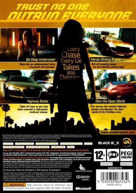 Need For Speed: Undercover - Microsoft Xbox 360 (Electronic Arts/EA Games - 1) video game collectible [Barcode 014633155914] - Main Image 2