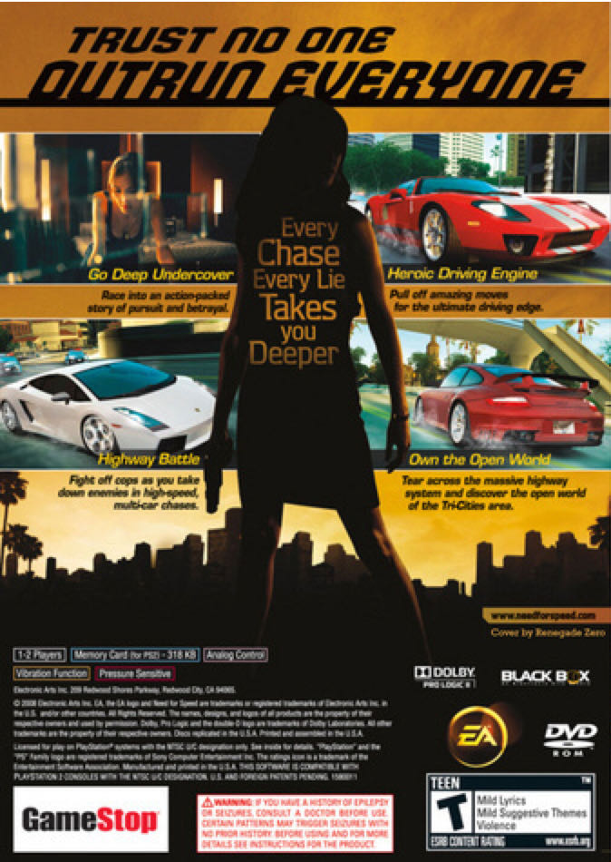 Need for Speed: Undercover - Sony PlayStation 2 (PS2) (Electronic Arts/EA Games - 1) video game collectible [Barcode 014633158007] - Main Image 2