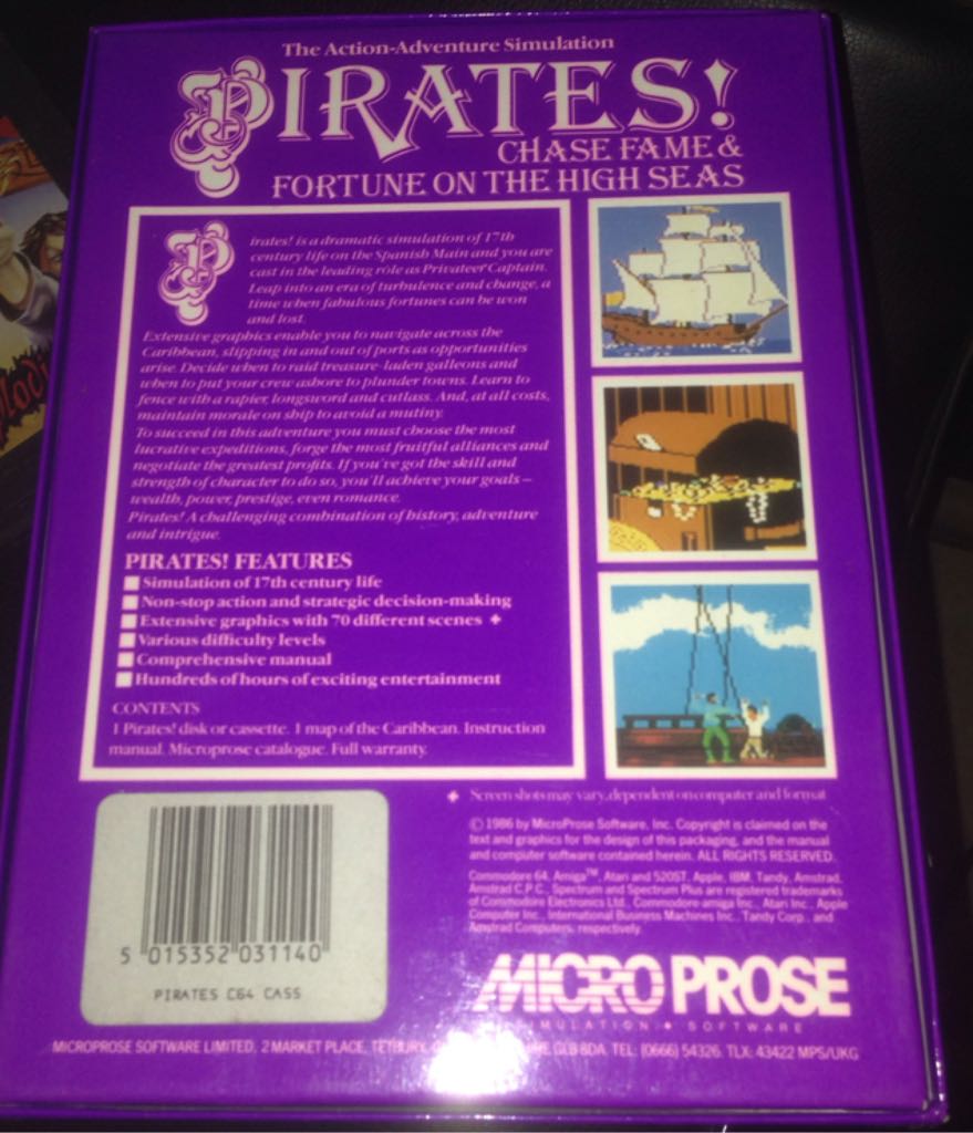 Pirates - Commodore 64 video game collectible [Barcode 5015352031140] - Main Image 2