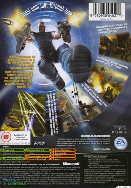 Timesplitters: Future Perfect - Microsoft Xbox (Electronic Arts/EA Games - 1-4) video game collectible [Barcode 5030930040277] - Main Image 2