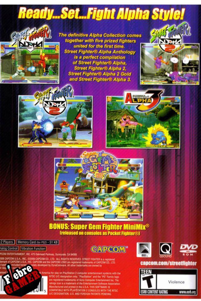 Street Fighter Alpha Anthology - Sony PlayStation 2 (PS2) (Capcom - 2) video game collectible [Barcode 01331783] - Main Image 2