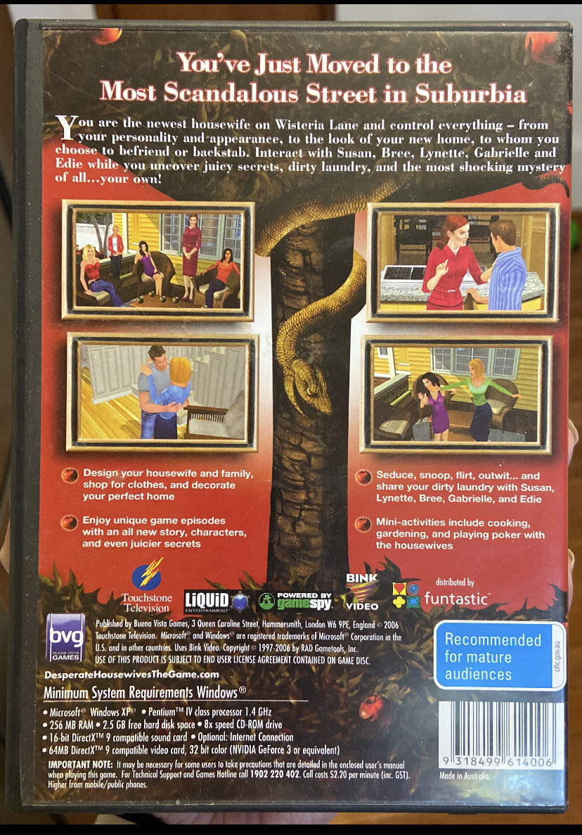 Desperate Housewives: The Game ~ PC Game ~ ⚠️ RE-SLEEVE 2ND DISC ASAP ⚠️ - PC video game collectible [Barcode 9318499614006] - Main Image 3