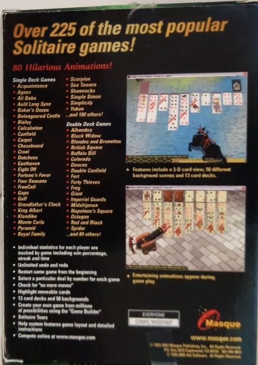Solitaire Antics Ultimate - PC (Masque Publishing - 1) video game collectible [Barcode 098252101989] - Main Image 2