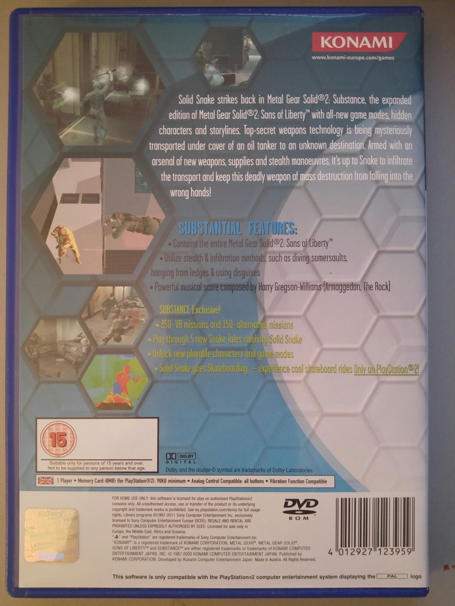 Metal Gear Solid 2: Substance - Sony PlayStation 2 (PS2) (Konami - 1) video game collectible [Barcode 4012927123959] - Main Image 2