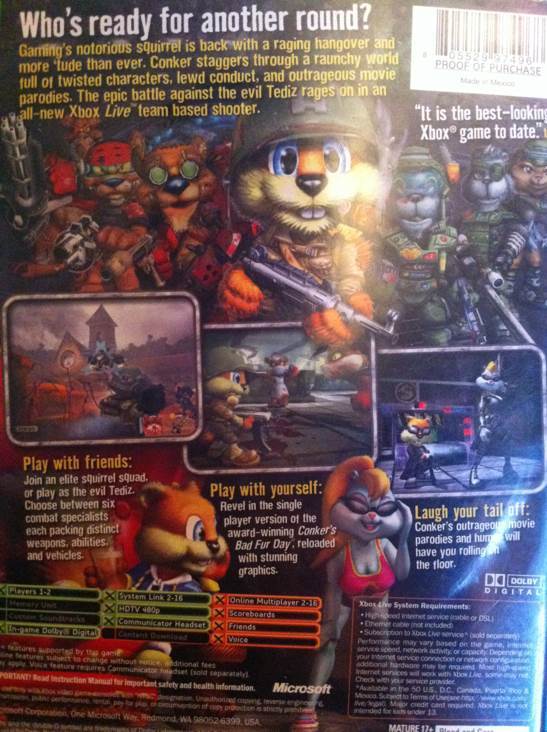 Conker: Live And Reloaded - Microsoft Xbox (Microsoft Game Studio - 1) video game collectible - Main Image 2