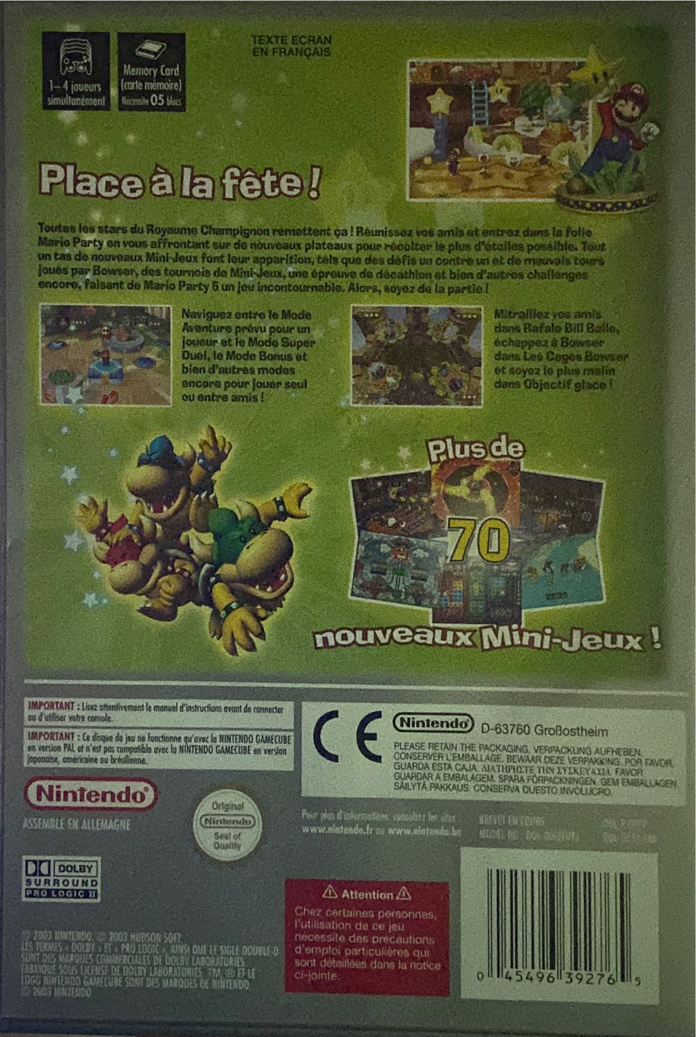 Mario Party 5 (le Choix Des Joueurs) - Nintendo GameCube (2003, Nintendo - 4) video game collectible [Barcode 045496392765] - Main Image 2