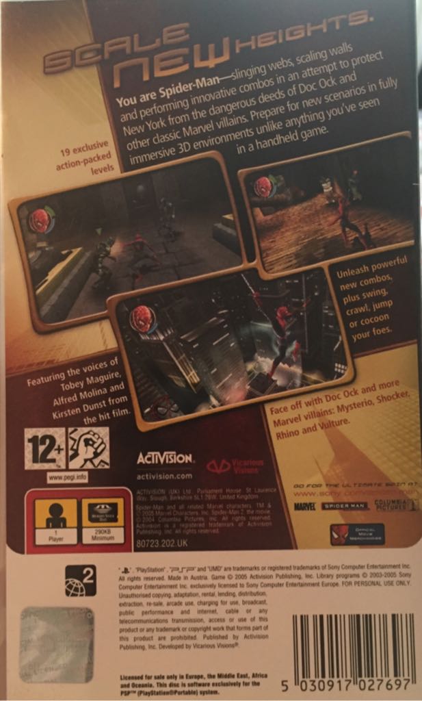 SPIDER-MAN 2 - Sony PlayStation Portable (PSP) (1) video game collectible [Barcode 5030917027697] - Main Image 2