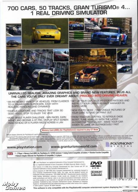 Gran Turismo 4 - Sony PlayStation 2 (PS2) (Sony Computer Entertainment - 2) video game collectible [Barcode 711719656111] - Main Image 2