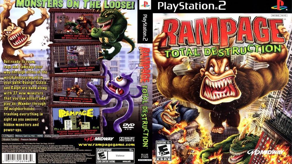 Rampage: Total Destruction - Sony PlayStation 2 (PS2) (Midway - 2) video game collectible [Barcode 5037930073021] - Main Image 2
