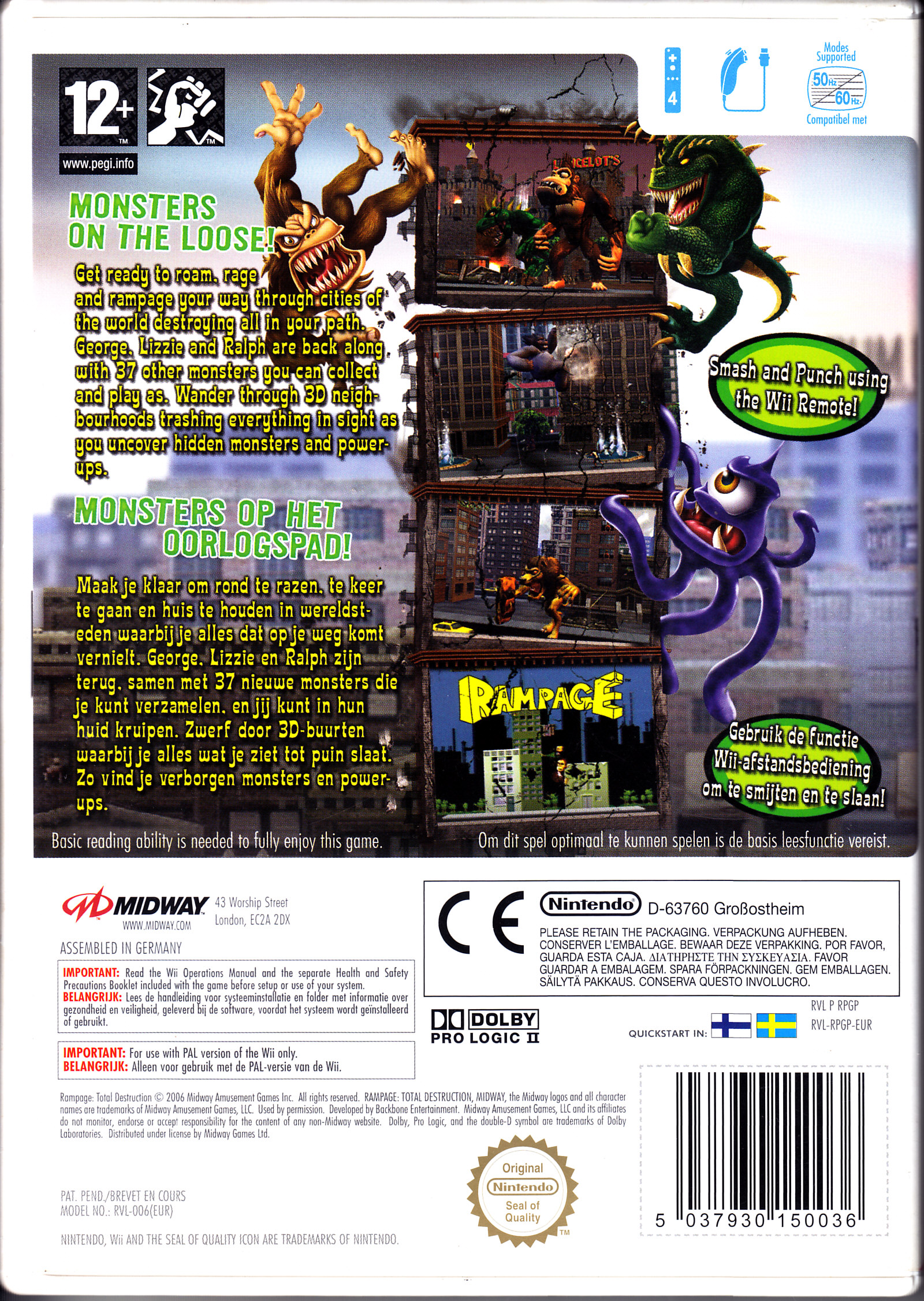 Rampage: Total Destruction - Nintendo Wii (Midway - 4) video game collectible [Barcode 5037930150036] - Main Image 2