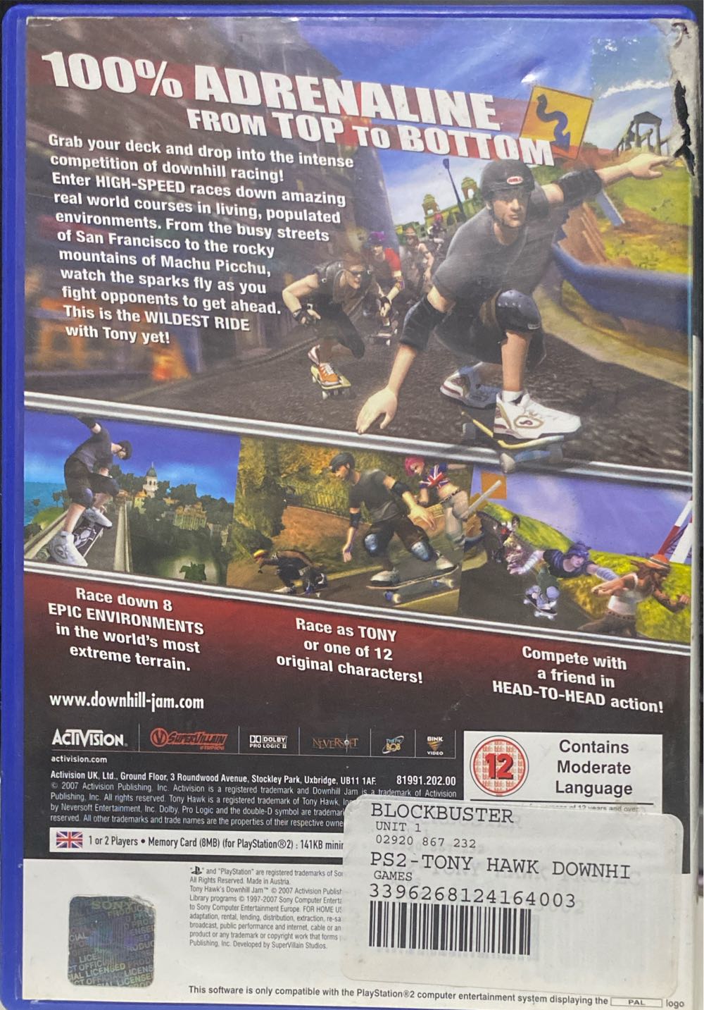 Tony Hawks Downhill Jam - Sony PlayStation 2 (PS2) (Activision - 1-2) video game collectible [Barcode 5030917044175] - Main Image 2