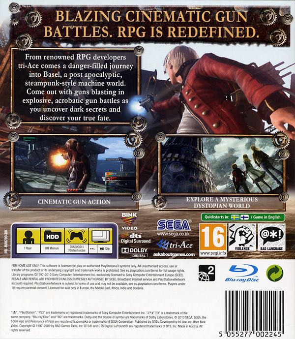 Resonance of Fate - Sony PlayStation 3 (PS3) (Sega - 1) video game collectible [Barcode 010086690354] - Main Image 2