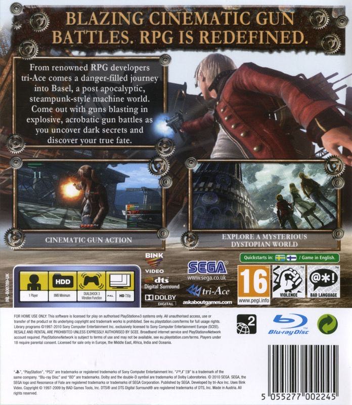 Resonance of Fate - Sony PlayStation 3 (PS3) (Sega - 1) video game collectible [Barcode 010086690354] - Main Image 4