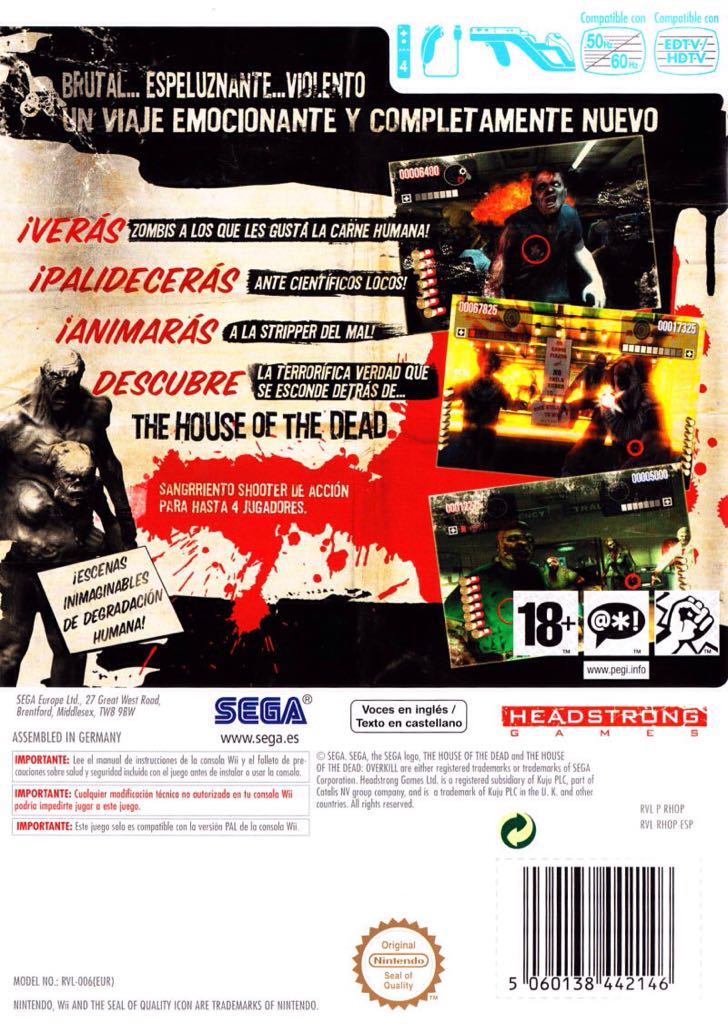The House Of The Dead Overkill - Nintendo Wii (Sega - 1-4) video game collectible [Barcode 5060138442122] - Main Image 2