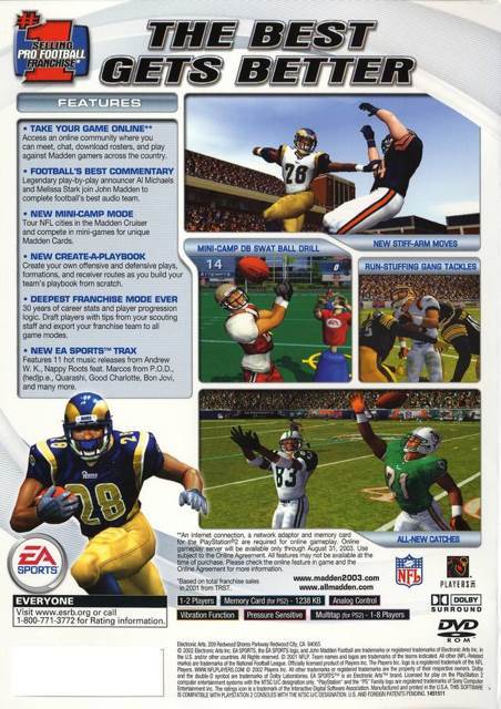 Madden NFL 2003 - Sony PlayStation 2 (PS2) (Electronic Arts - 8) video game collectible [Barcode 5030933031982] - Main Image 2