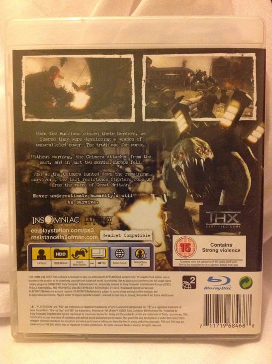Resistance 1: Fall Of Man - Sony PlayStation 3 (PS3) (Sony Computer Entertainment - 4) video game collectible [Barcode 711719684688] - Main Image 2