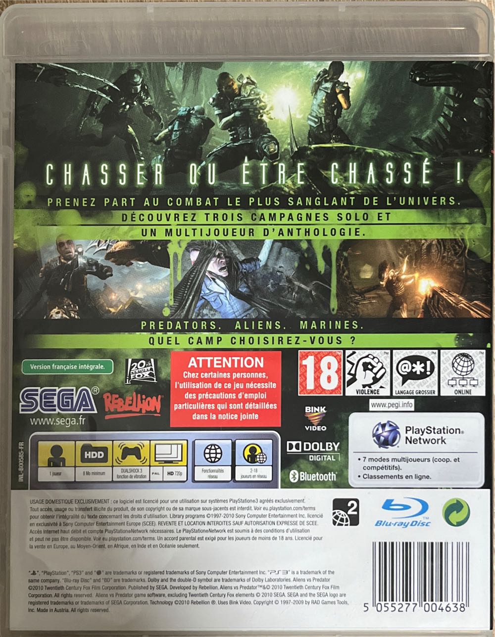 PS3 / Aliens Vs Predator - Sony PlayStation 3 (PS3) (1) video game collectible [Barcode 5055277004638] - Main Image 2