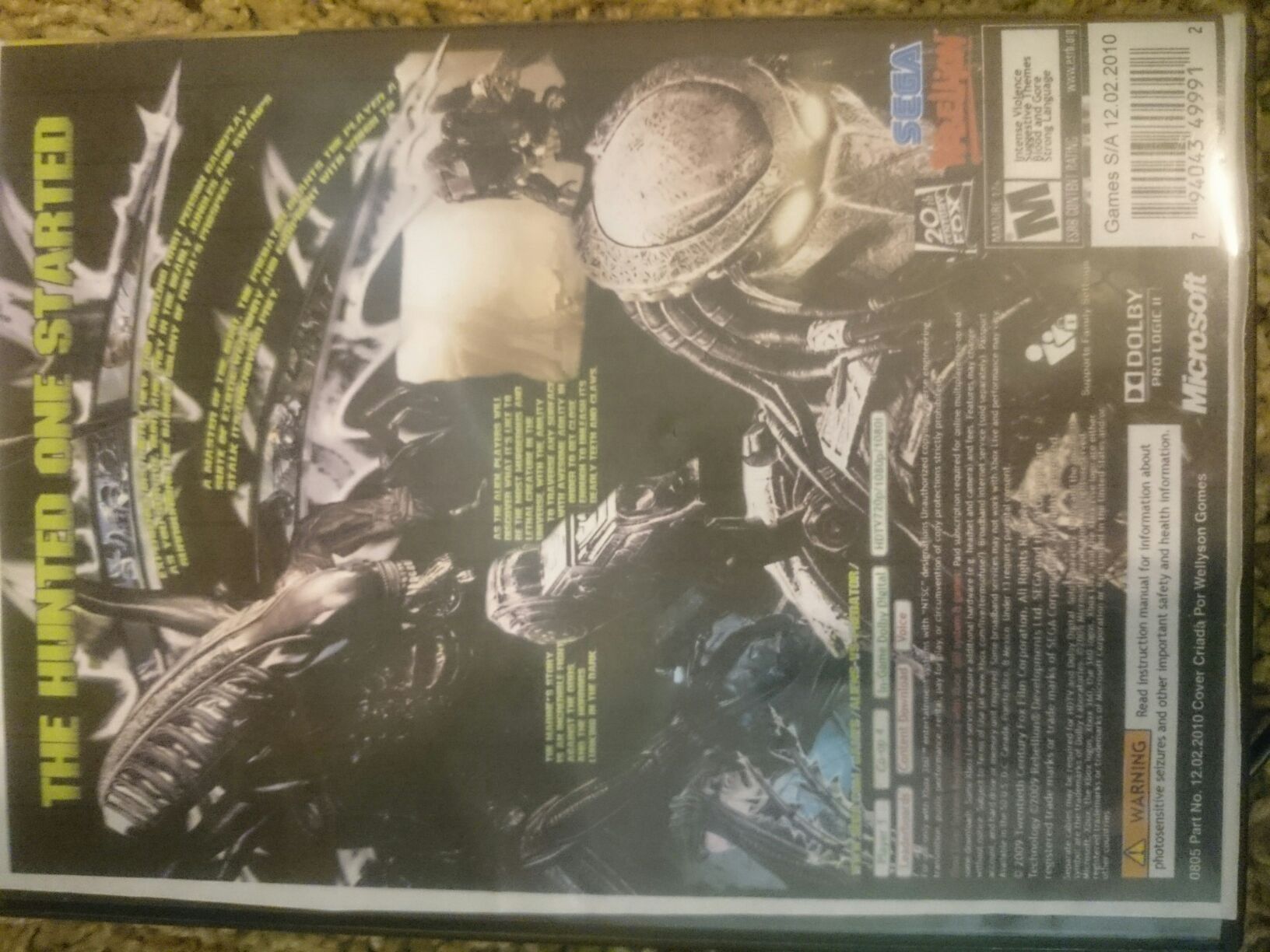 Aliens Vs Predator - Microsoft Xbox 360 video game collectible [Barcode 794043722202] - Main Image 2