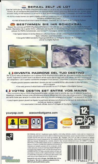 Ace Combat X: Skies of Deception - Sony PlayStation Portable (PSP) (Namco - 1) video game collectible [Barcode 711719191148] - Main Image 2