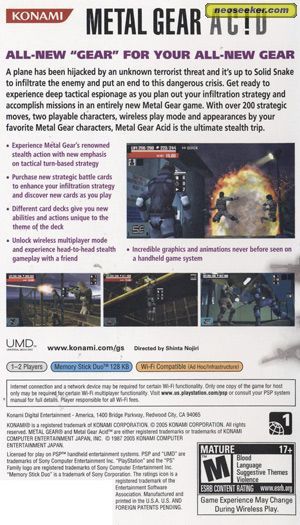 Metal Gear Acid - Sony PlayStation Portable (PSP) (Konami - 1) video game collectible [Barcode 4012927060025] - Main Image 2