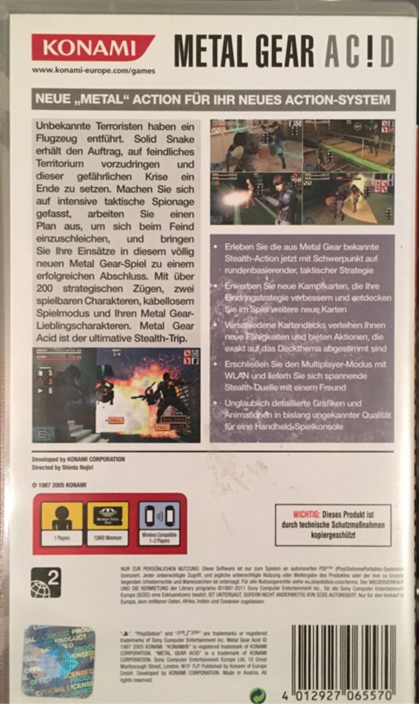 Metal Gear Acid - Sony PlayStation Portable (PSP) (Konami) video game collectible [Barcode 4012927065570] - Main Image 2