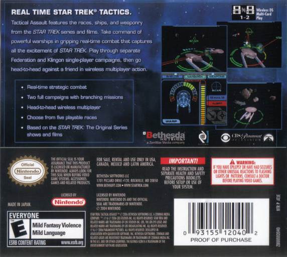 Star Trek: Tactical Assault - Nintendo DS (Bethesda Softworks - 1) video game collectible [Barcode 093155120402] - Main Image 2