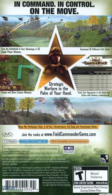 Field Commander - Sony PlayStation Portable (PSP) (Sony Online Entertainement - 1) video game collectible [Barcode 3307210218469] - Main Image 2
