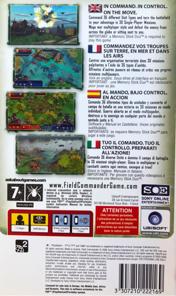 Field Commander - Sony PlayStation Portable (PSP) (1) video game collectible [Barcode 3307210222169] - Main Image 2
