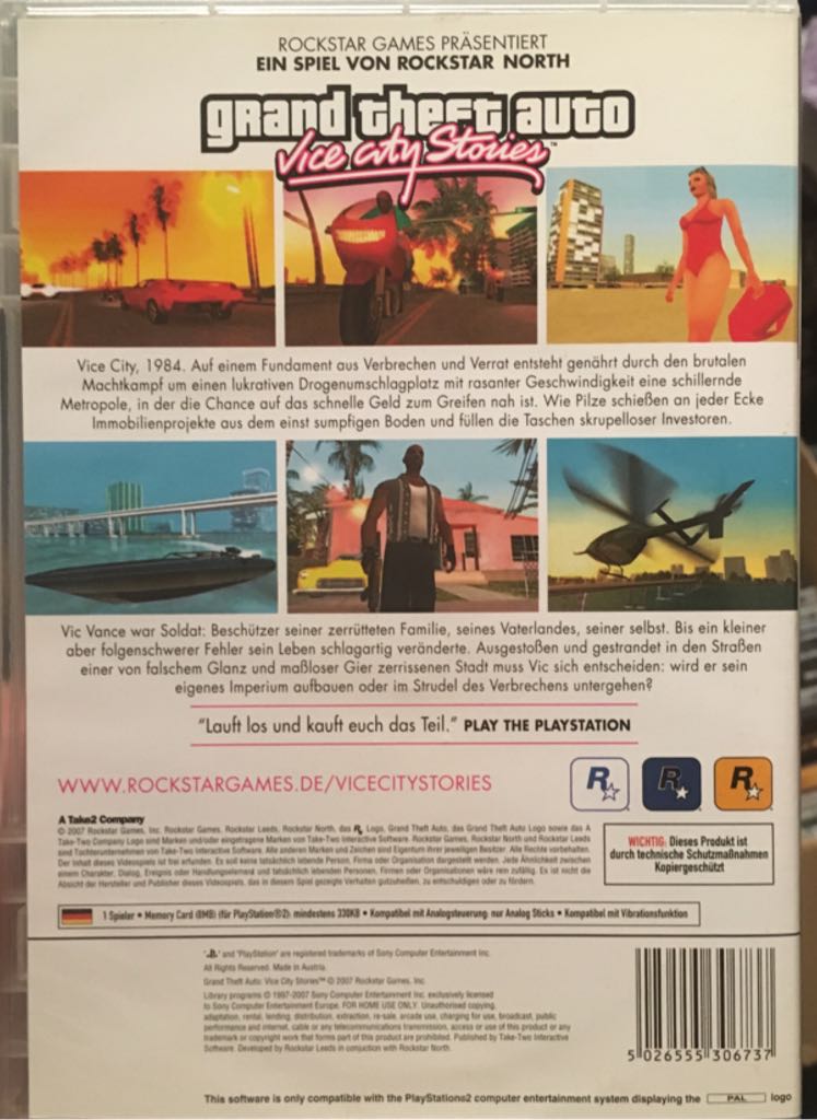 Grand Theft Auto: Vice City Stories - Sony PlayStation 2 (PS2) video game collectible [Barcode 5026555306737] - Main Image 2