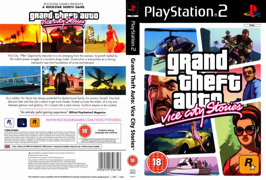 Grand Theft Auto Vice City Stories - Sony PlayStation 2 (PS2) (Rockstar Games - 1) video game collectible [Barcode 5026555306799] - Main Image 2