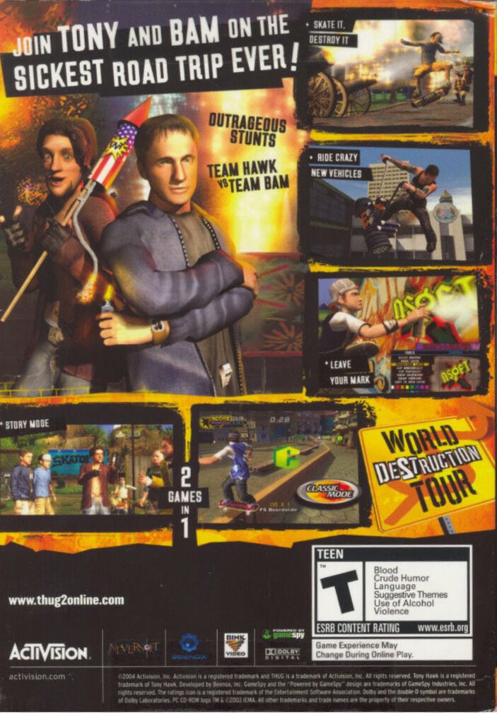 Tony Hawks underground 2 - Sony PlayStation 2 (PS2) video game collectible - Main Image 2
