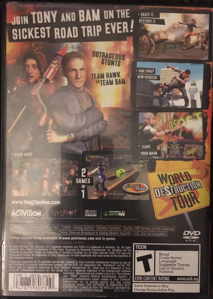 Tony Hawks underground 2 - Sony PlayStation 2 (PS2) (Activision - 1-2) video game collectible - Main Image 2