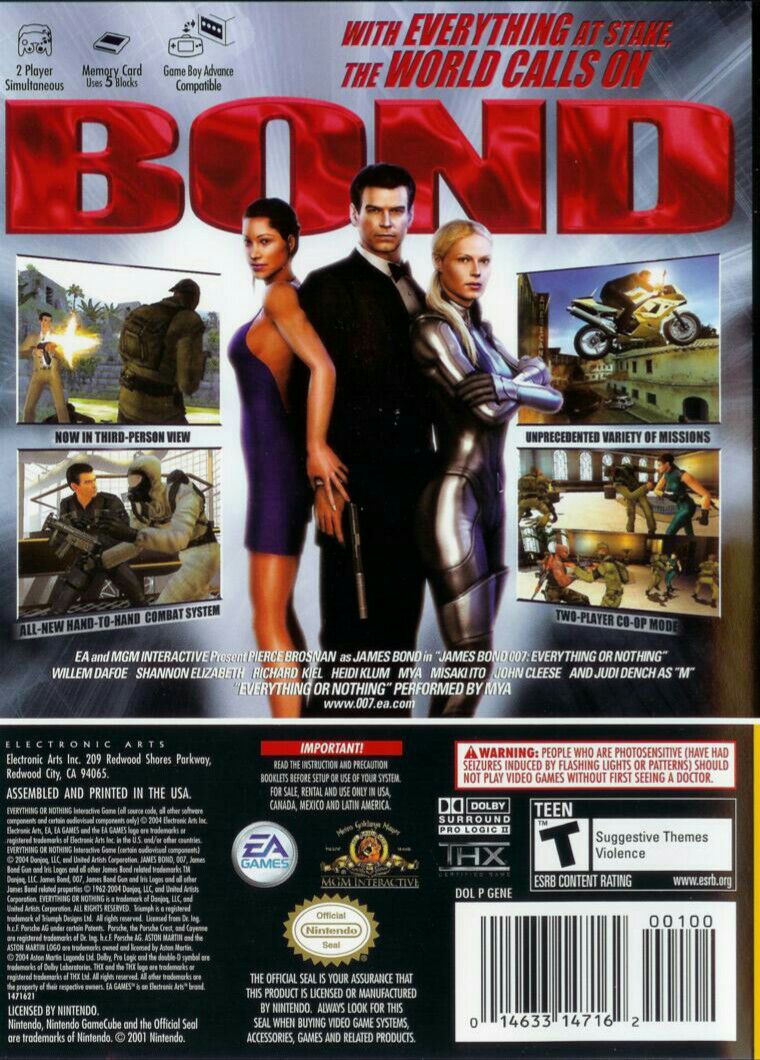 007: Everything or Nothing - Nintendo GameCube (Electronic Arts/EA Games - 1) video game collectible [Barcode 5030930044183] - Main Image 2