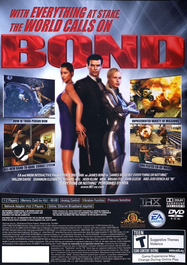 James Bond 007: Everything or Nothing - Sony PlayStation 2 (PS2) (EA Games - 1-2) video game collectible - Main Image 2
