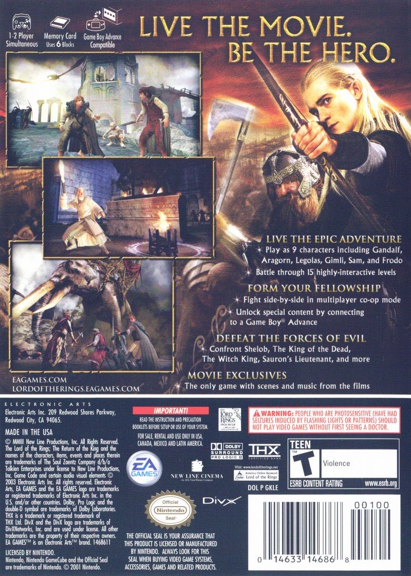 The Lord of the Rings: The Return of the King - Nintendo GameCube video game collectible [Barcode 1463314686] - Main Image 2