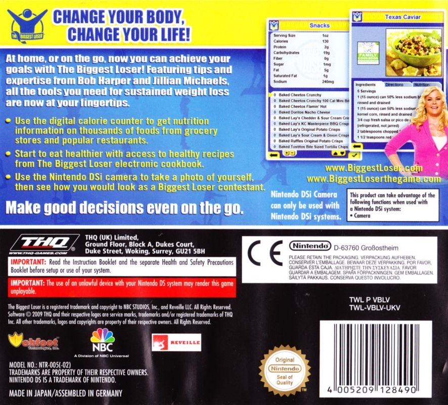 The Biggest Loser - Nintendo DSi (THQ - 1) video game collectible [Barcode 785138362809] - Main Image 2