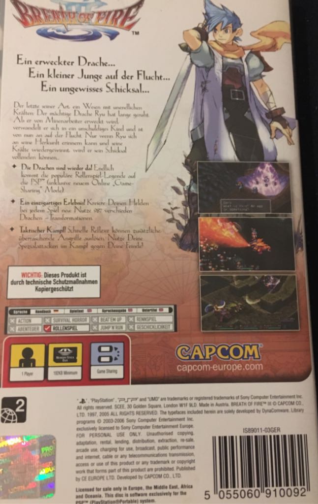 Breath of Fire III - Sony PlayStation Portable (PSP) video game collectible [Barcode 5055060910092] - Main Image 2