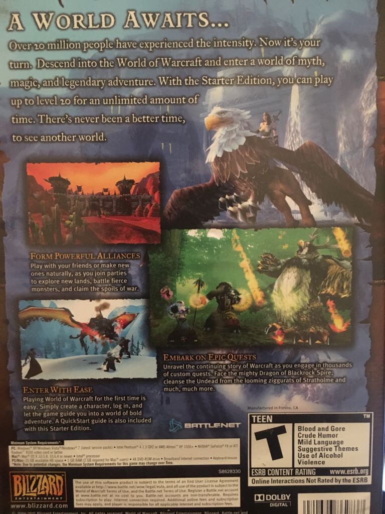 World of WarCraft - Starter Edition - PC (Blizzard Entertainement, Inc.) video game collectible [Barcode 020626862837] - Main Image 2
