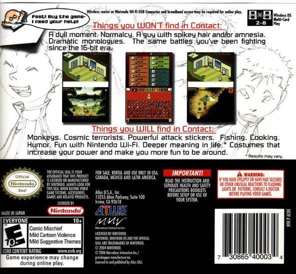 Contact - Nintendo DS (Atlus - 1) video game collectible [Barcode 730865400034] - Main Image 2