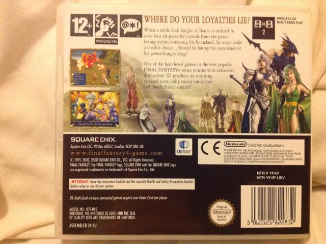 Final Fantasy IV - Nintendo DS (Square Enix - 1) video game collectible [Barcode 5060121822832] - Main Image 2