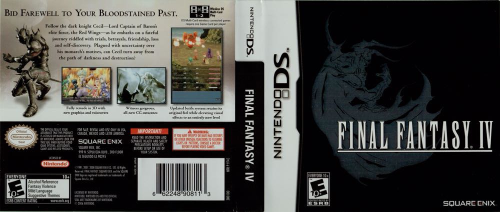 Final Fantasy IV - Nintendo DS (Square Enix - 1) video game collectible [Barcode 662248908113] - Main Image 3